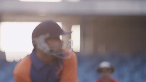 Batsman scoring run Stock Footage 119375370