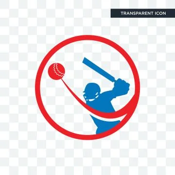 Batsman vector icon isolated on transparent background, batsman logo design Illustrazione stock