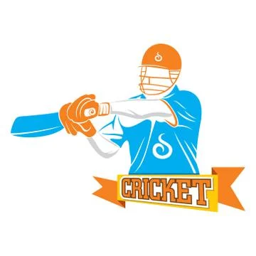 Batsmen ready to hit off drive position design Illustration