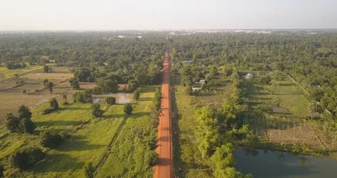 Battambang_Drone Stock Footage 127808644