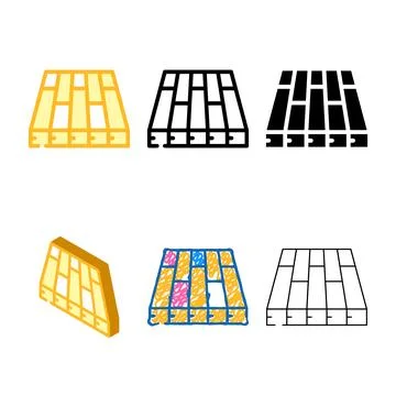 Batten floor color icon vector styleset Stock Illustration