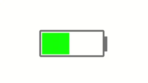 Batter charging progress indicator animation on white background Stock Footage 237749163