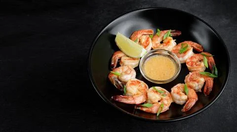 Batter fried crispy shrimp appetizer, selective focus Stock Photos