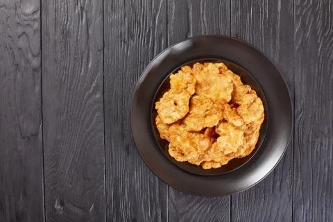 Batter fried morsels of beef brain Stock Photos
