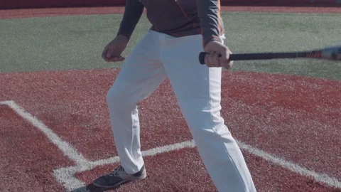 Batter Going Into Batting Stance In Slow Motion 스톡 동영상 105870923