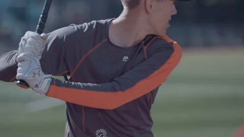 Batter Hits Ball In Slow Motion 스톡 동영상 105870874