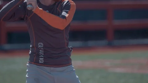 Batter Hits Ball In Slow Motion 스톡 동영상 105870875