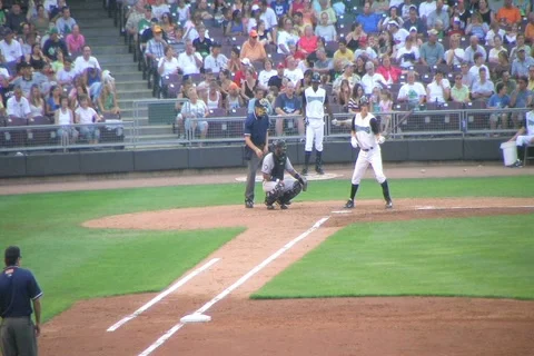 Batter Hits Fly Ball Stock-Footage 4101677
