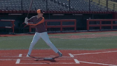 Batter Hitting Ball In Slow Motion 스톡 동영상 105870918