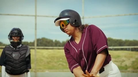 Batter prepares to hit during a baseball game Stock Footage 337698697