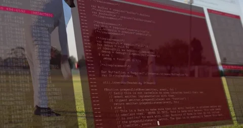 Batter shifting and swinging as red overlay appearing visualizing sports data Stock Footage 329018128