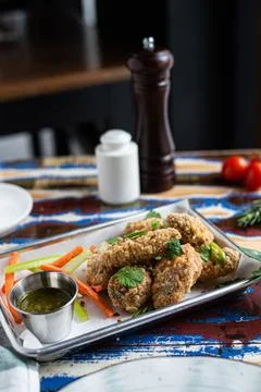 Battered chicken wings Stock Photos