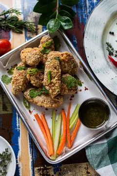 Battered chicken wings Stock Photos