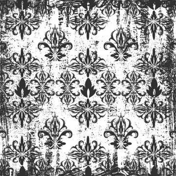 Battered wallpaper. Grunge background. Stock Illustration