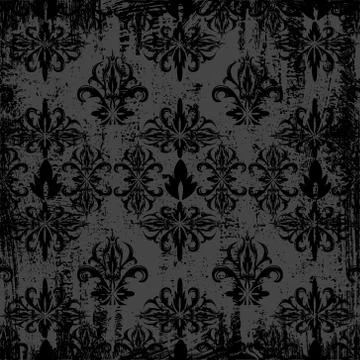 Battered wallpaper. Grunge background. Stock Illustration