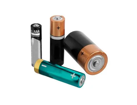 Batteries of different type. Stock Photos