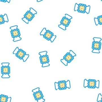 Batteries of electrical car vector seamless pattern Stock Illustration