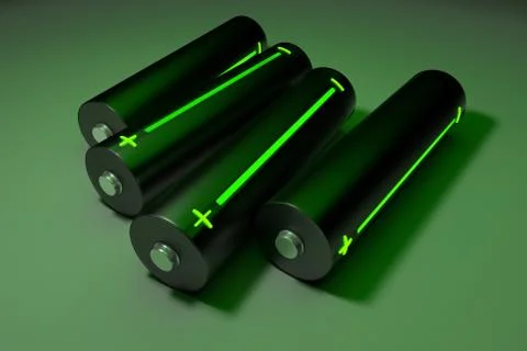 Batteries with indicator. Stock Photos