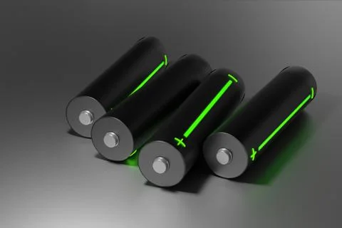 Batteries with indicator. Stock Photos