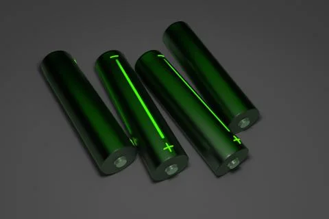 Batteries with indicator. Stock Photos