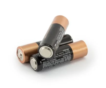 Batteries isolated on white background Stock Photos