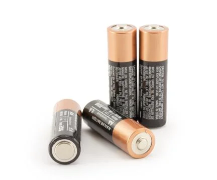 Batteries isolated on white background Stock Photos