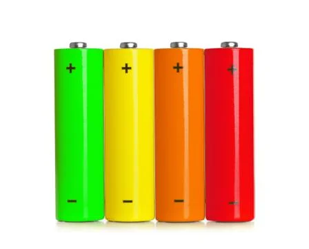 Batteries that represent the level of charge Stock Photos