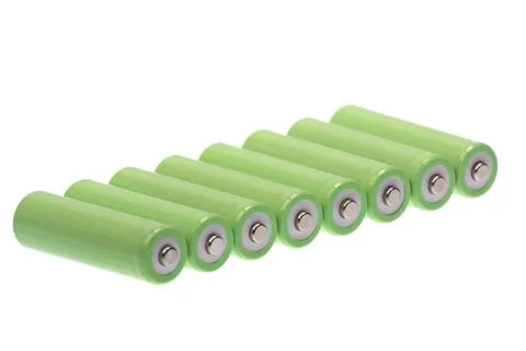 Batteries in row Stock Photos