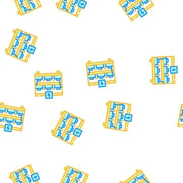 Batteries on shelf vector seamless pattern 스톡 일러스트