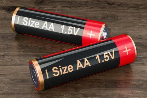 Batteries size AA, 3D rendering Stock Illustration