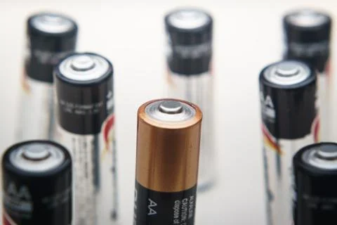 Batteries standing Stock Photos