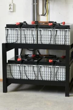 Batteries string power supply backup Stock-Fotos