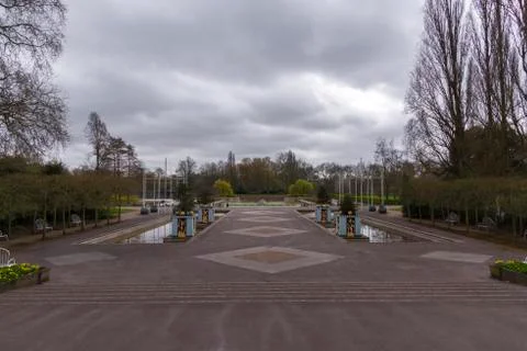 Battersea park with dramatic sky Stock Photos