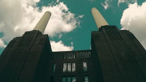 Battersea Power Station Cloud Time Lapse Stock Footage 253410388