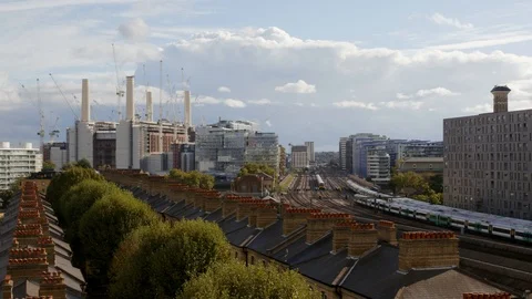Battersea Power Station Under Construction 4K Stock Footage 118908313