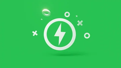 Battery 3d icon on a simple green background 4k seamless animation loop Stock Footage 202119613
