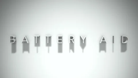 Battery aid 3D title animation with shadows on a white background Stock Footage 297513992