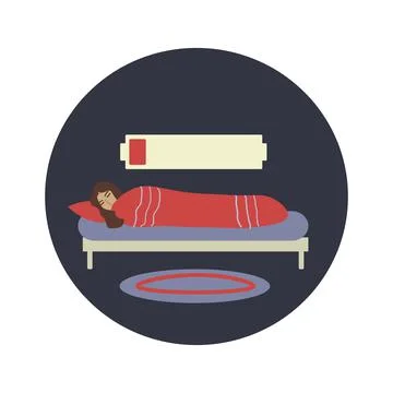 Battery and sleep Illustrazione stock