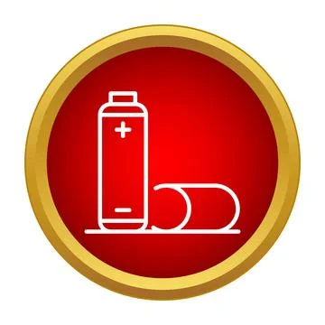 Battery and switch line icon concept Illustrazione stock