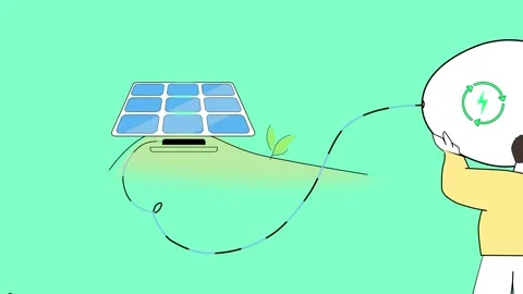 Battery-based Green Energy Storage Animations Stock Footage 319072265