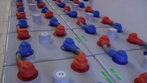 Battery, big power unit on server room. Stock Footage 82754090