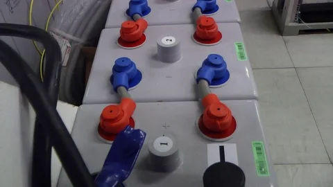 Battery, big power unit on server room. Video stock 82757009