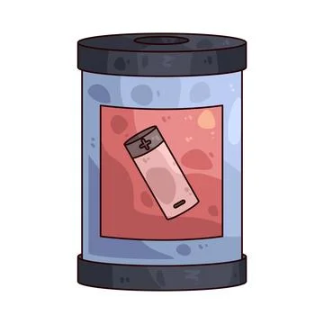 Battery bin illustration Stock Illustration