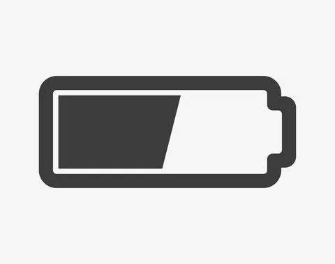 Battery black vector icon. Elecrical power symbol. Stock Illustration