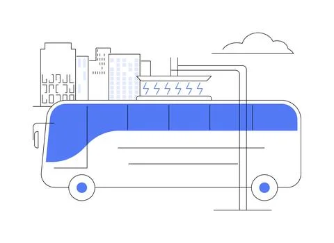Battery bus abstract concept vector illustration. Stock Illustration