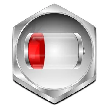 Battery Button - 3D illustration Stock-Illustration