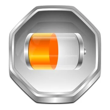 Battery Button - 3D illustration Stock Illustration