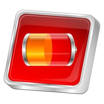 Battery Button - 3D illustration Stock Illustration