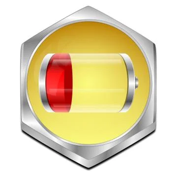 Battery Button - 3D illustration Illustrazione stock