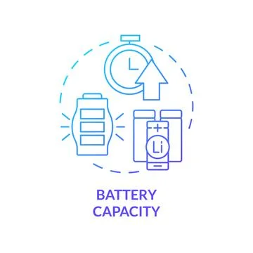 Battery capacity blue gradient concept icon Illustrazione stock